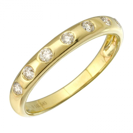 14k Gold Inlay Diamond Ring