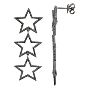 3 Star Drop Diamond Earrings - Euro Time & Jewels