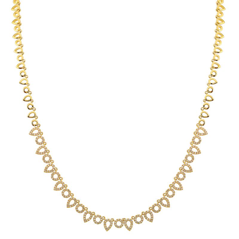 Open Teardrop Diamond Necklace - Euro Time & Jewels