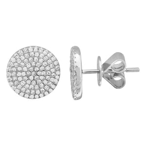 Pave Circle Stud Earrings - Euro Time & Jewels