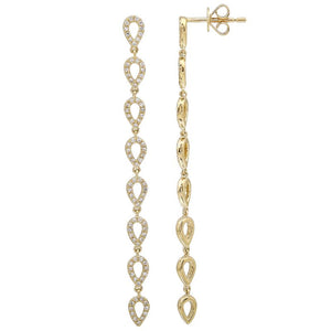 Diamond Teardrop Drop Earrings - Euro Time & Jewels