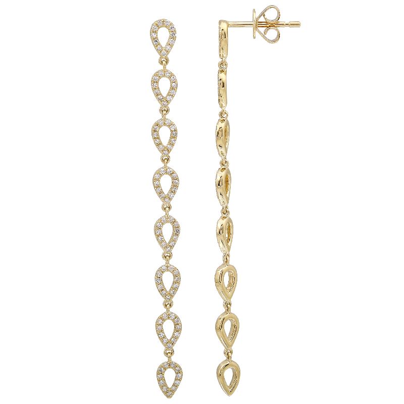 Diamond Teardrop Drop Earrings - Euro Time & Jewels