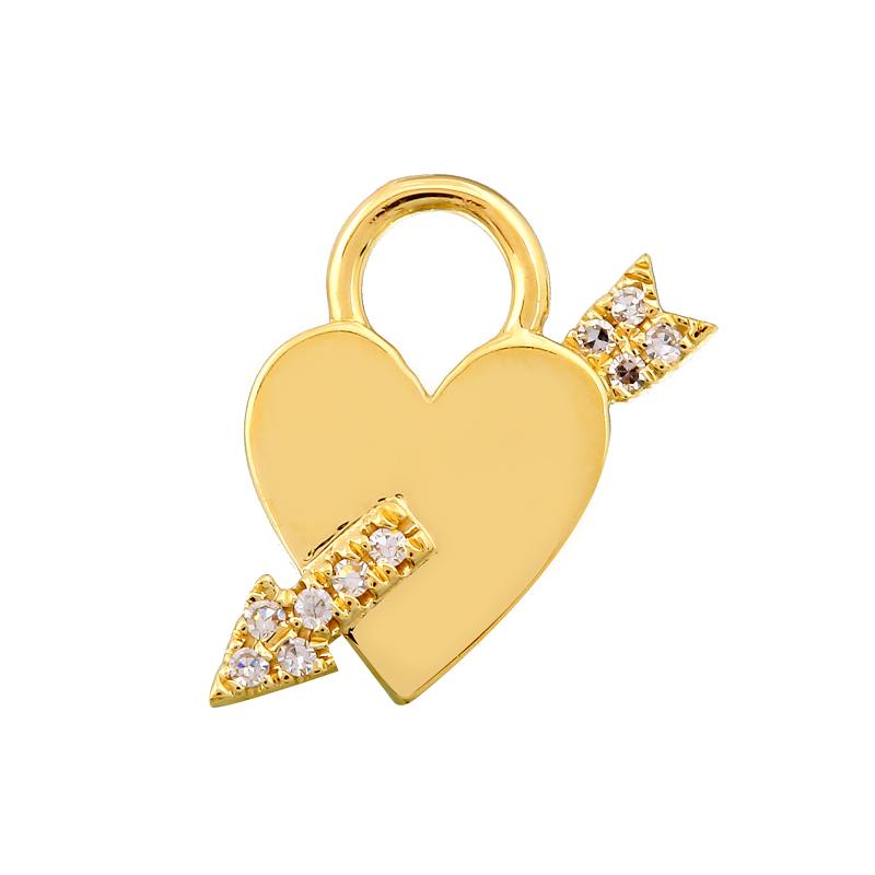 Arrow of Love Heart Earring Charm / Sold as Pair - Euro Time & Jewels