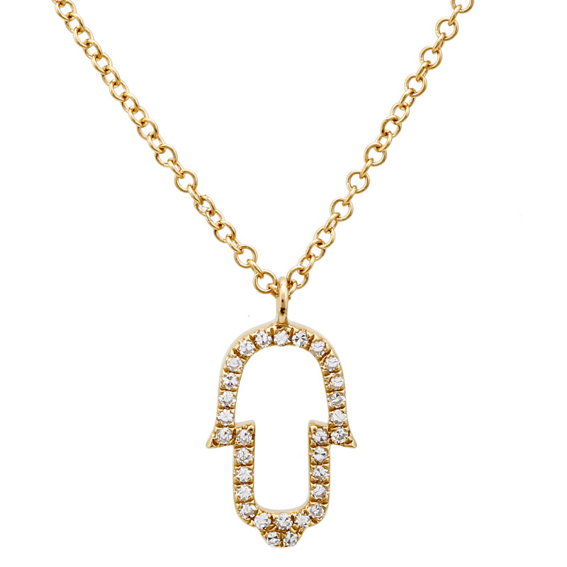 Hollow Hamsa Pendant Necklace - Euro Time & Jewels