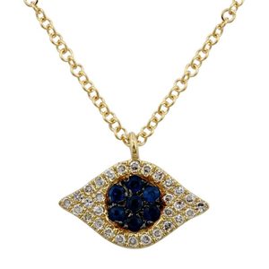 Eye Pendant Necklace with Sapphire - Euro Time & Jewels